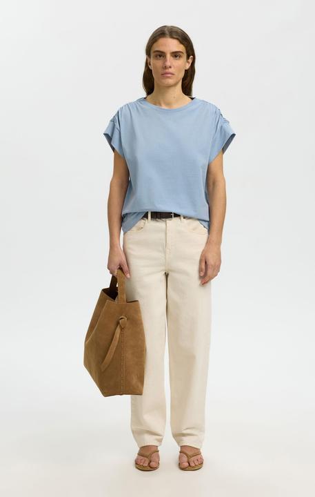 Immagine prodotto Selected Baumwoll Oberteil mit kurzen Ärmeln (M)