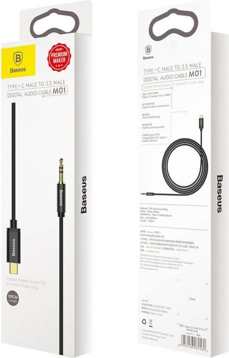 Image du produit Baseus 3,5 mm USB C (1.20 m, Jack 3,5 mm (AUX))