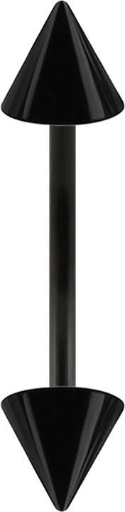 Image du produit Star Piercing Micro banane noire avec deux cônes (Acier chirurgical 316L, sans laiton)