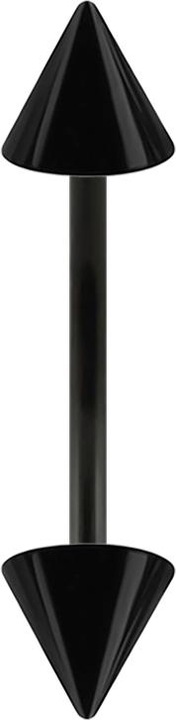 Actual product image Star Piercing Micro Banana black with two cones (Surgical steel 316L, without brass)
