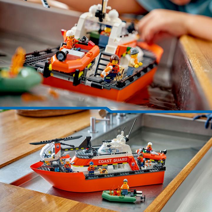 Image du produit LEGO Rettungsboot der Küstenwache mit Hubschrauber (60504, LEGO City)
