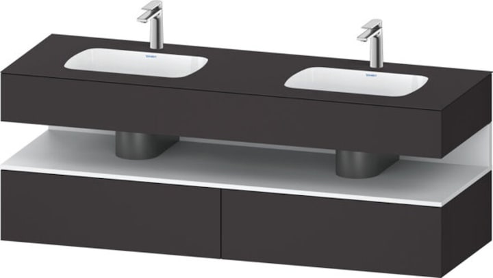 Produktbild Duravit Qatego Einbauwaschtisch mit Konsolenwaschtischunterbau, 1600x550x600mm, Nische Weiss Matt, D