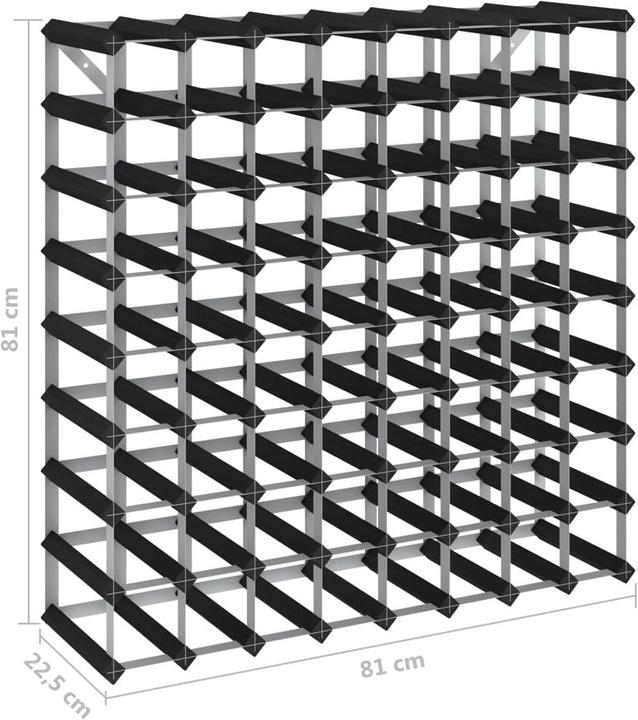 Produktbild VidaXL Weinregal (81 x 22,5 x 81 cm, 72 Fl.)