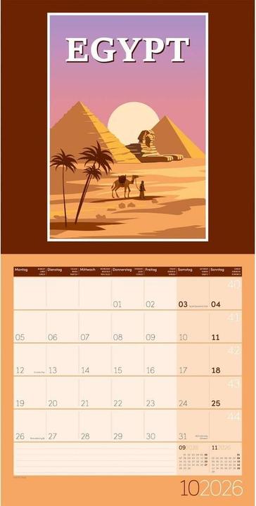 Image du produit Vintage Voyage - Reiseposter - Kalender 2026 - 30x30 (30 x 30 cm, Couverture rigide, Anglais, Français)