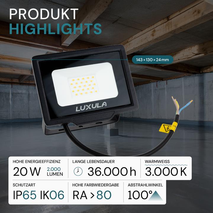 Immagine prodotto Luxula Proiettore LED (2000 lm, IP65)