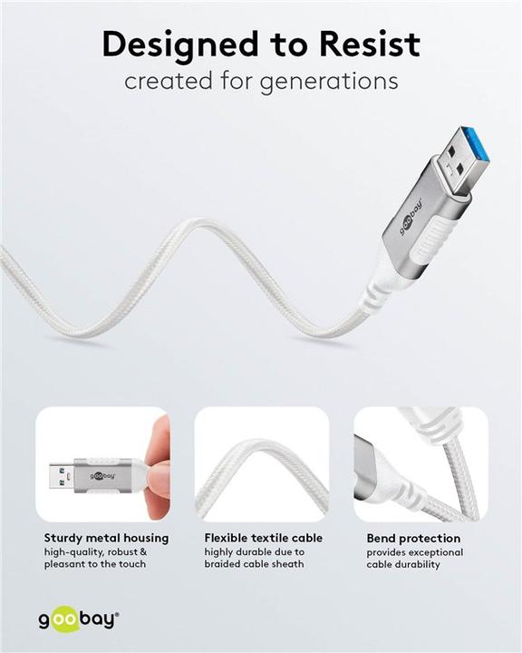 Produktbild Goobay Ethernet-Kabel USB-A 3.0 auf RJ45, Slim, 10 m (USB 3.0)