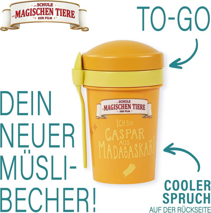 Actual product image Awave The School of Magical Animals Muesli Mug To Go 540 ml rPET | Yellow, Caspar