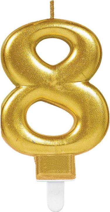Amscan Goldene Metallkerze "8" (1 x)