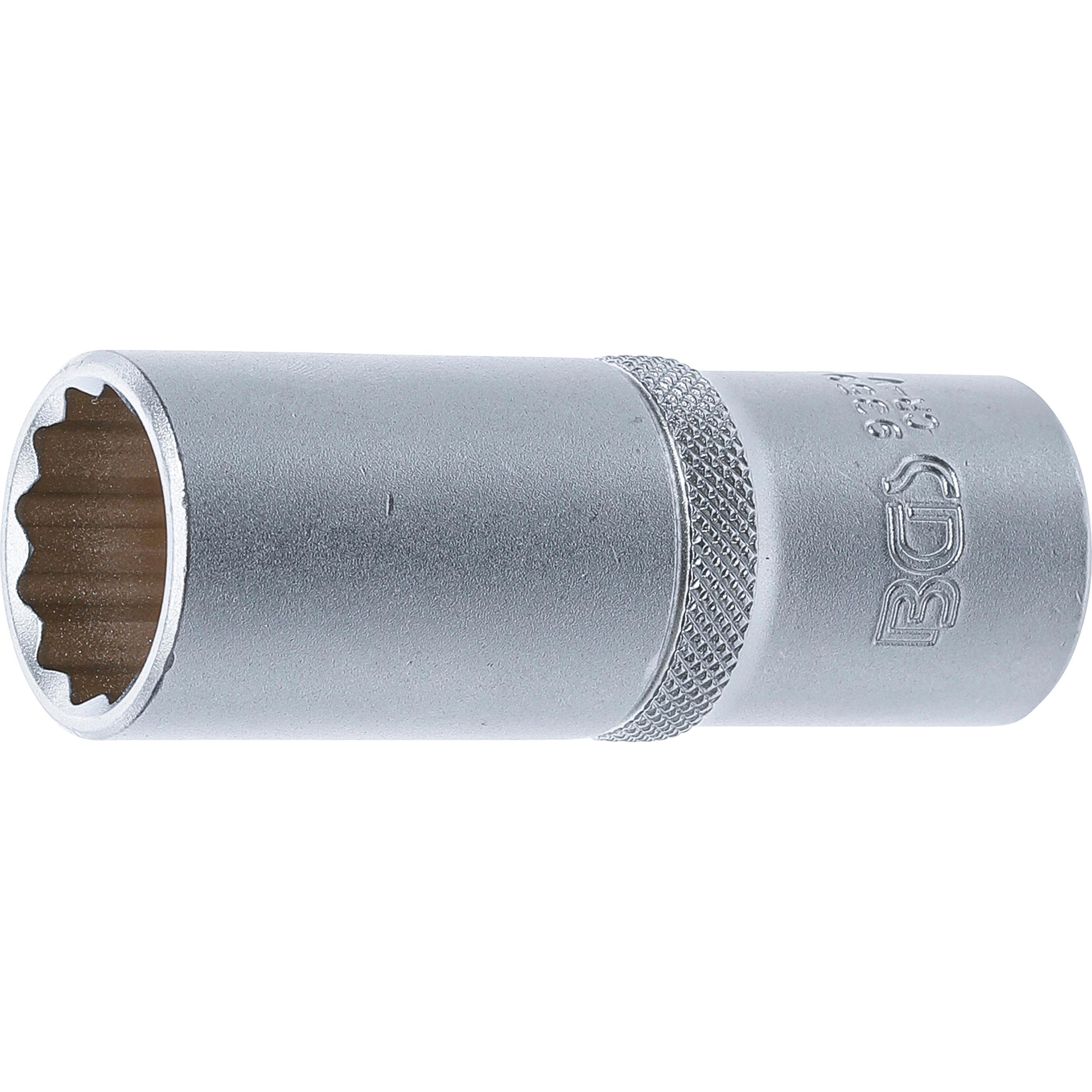 BGS, Steckschlüssel + Stecknuss, Steckschlüssel-Einsatz Zwölfkant, tief Antrieb Innenvierkant 12,5 mm (1/2") SW 20 mm (2...