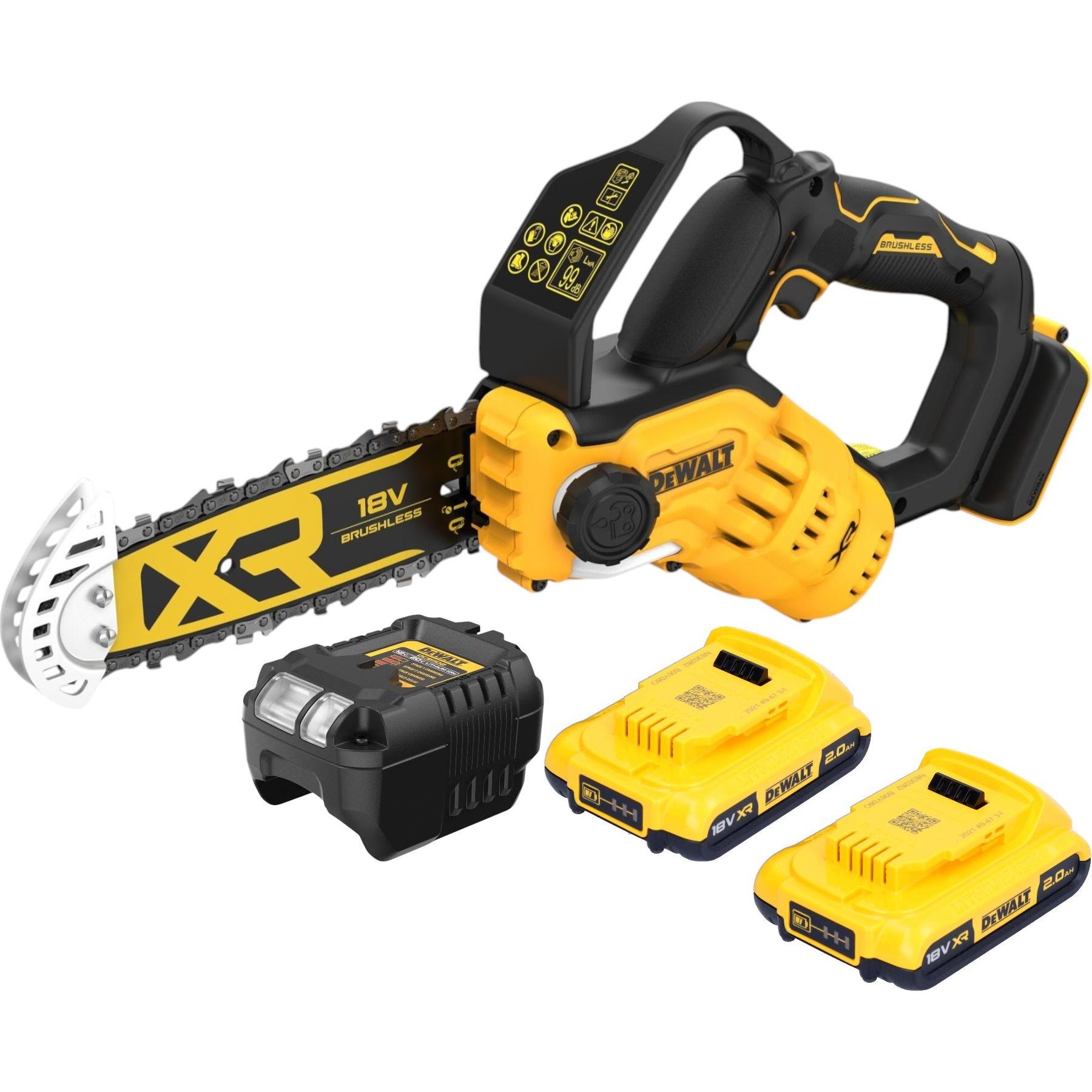 DeWalt, Säbelsäge, DCMPS 520 D2 Akku Astsäge 18 V 20 cm Brushless + 2x Akku 2,0 Ah + Ladegerät