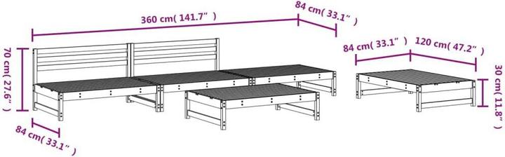 Actual product image VidaXL 5-tlg. Garten-Lounge-Set