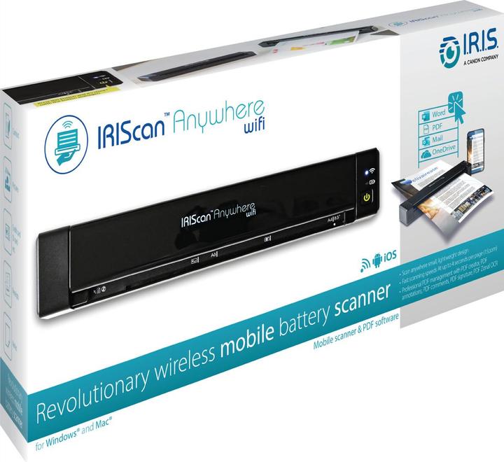 Image du produit Iris IRIScan Anywhere 6 WIFI Simplex 15PPM avec batterie scanner de documents mobile PDF OCR SW (USB, WLAN)
