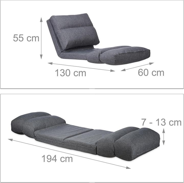 Immagine prodotto Relaxdays Poltrona cuscino materassino (130 x 60 cm)