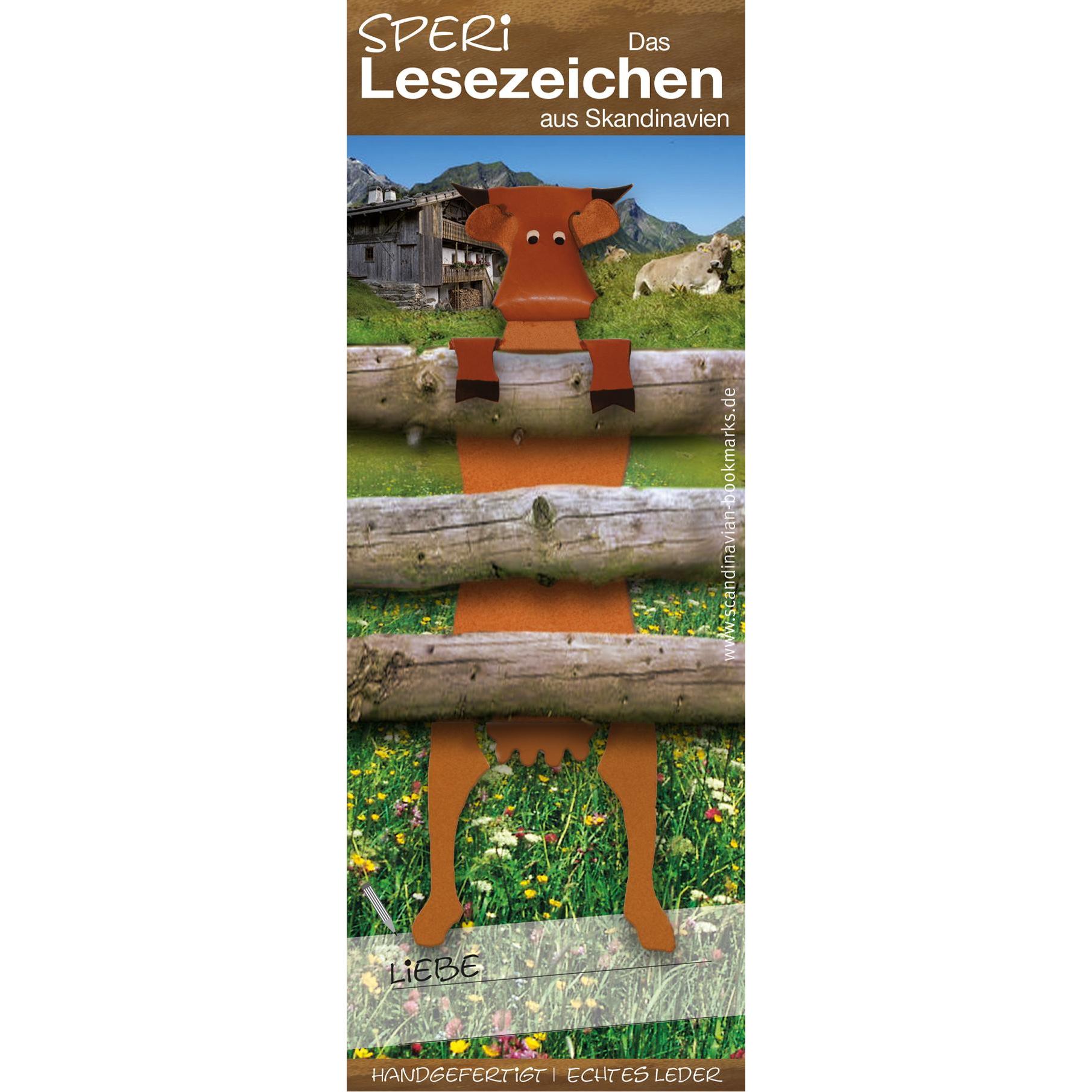 Scandinavian Bookmarks, Schreibtisch Accessoire, Lesezeichen Kuh, braun