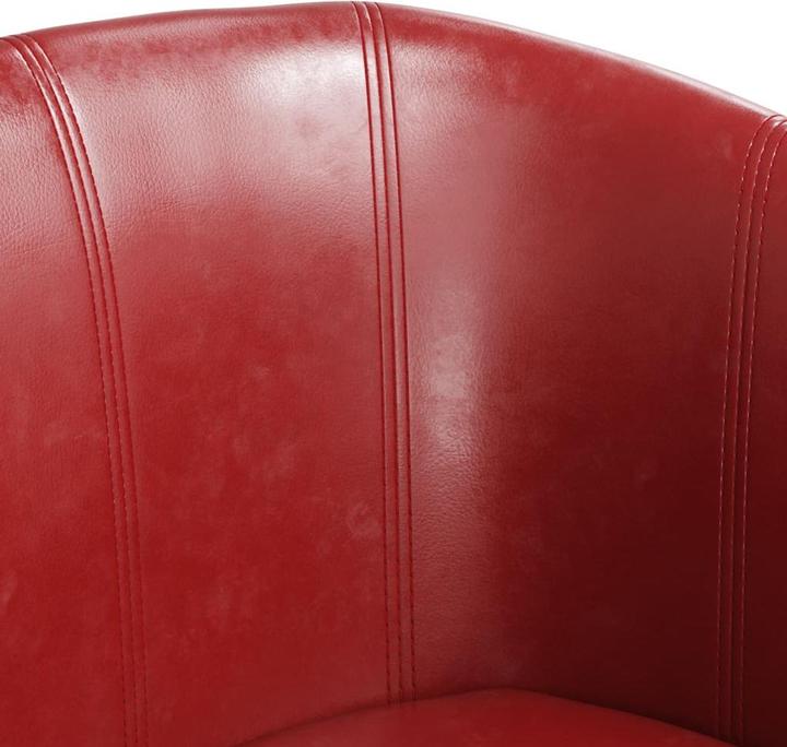 Actual product image vidaXL Clubsessel mit Fusshocker Weinrot Kunstleder,Farbe