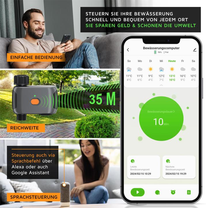 Actual product image Brandson Wifi irrigation controller, WLAN water timer, timer irrigation system, irrigation computer (Irrigation computer)