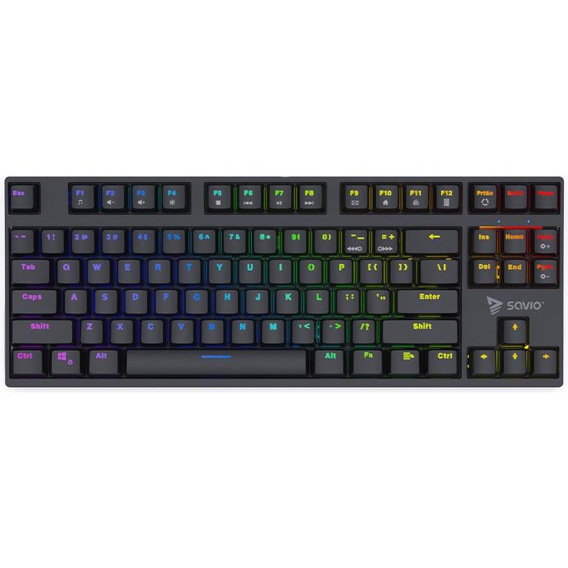 Savio Rampage Outemu Ruda Mechanische Tastatur, Anti-Ghosting, RGB, Schwarz (US) (GK-RAMPAGE BROWN)