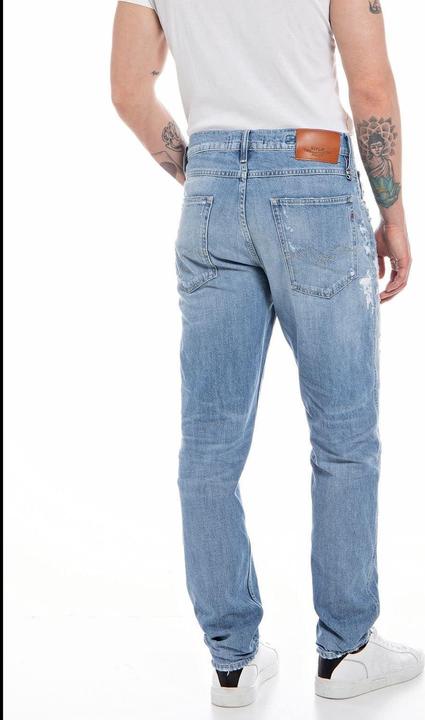 Image du produit Replay Jean Sandot coupe fuselée, taille haute, coton biologique certifié GOTS (W31/L32)