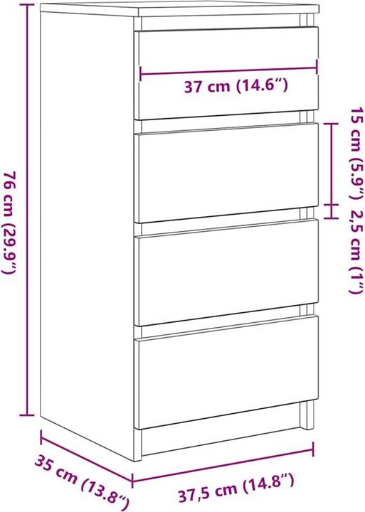 Produktbild vidaXL Sideboard (37.50 x 35 x 76 cm)