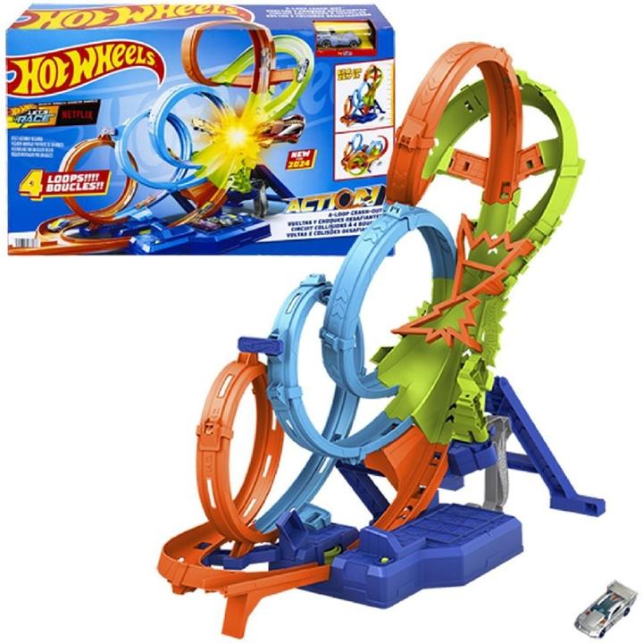 Actual product image Hot Wheels Action 4 Loopings Crash Danger
