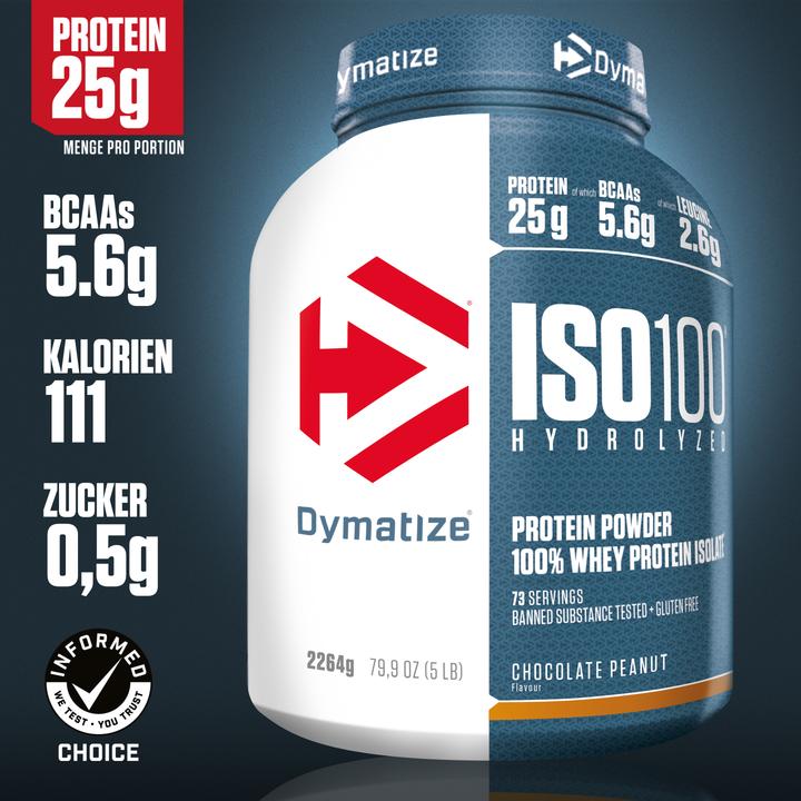 Actual product image Dymatize Iso 100 (2264 g, 1x, Chocolate, Groundnut)