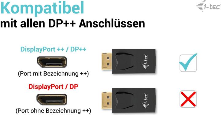 Image du produit i-tec Adaptateur passif DisplayPort vers HDMI Résolution 4K/30Hz (HDMI, 2.20 cm)