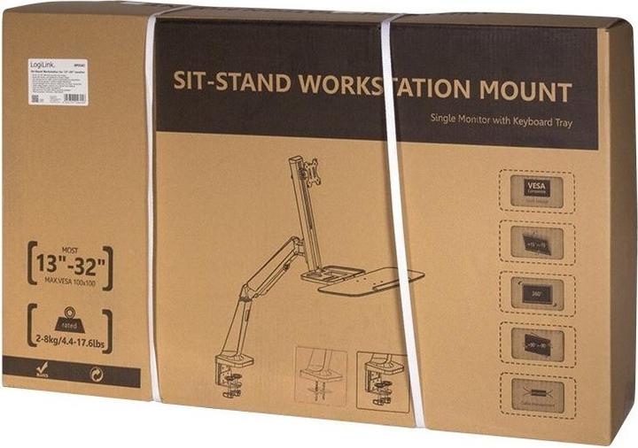 Actual product image LogiLink 1332 Sit/stand workstation Monitor desk holder (Table, 32", 8 kg)