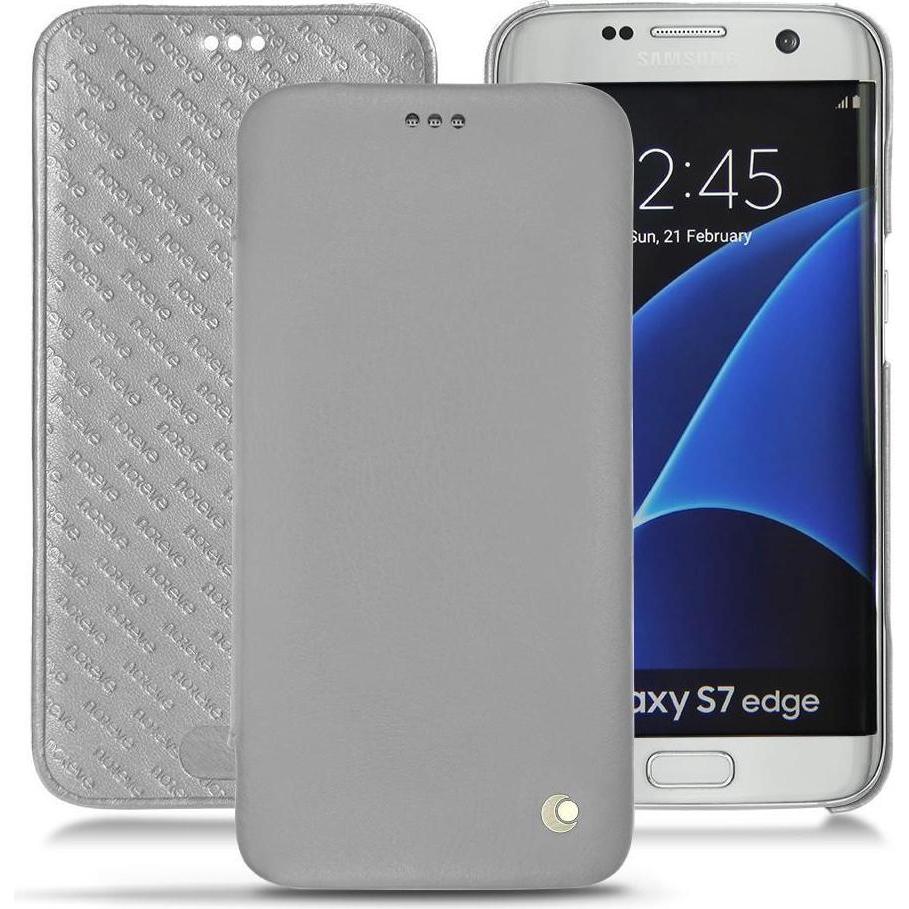 Noreve Lederschutzhülle horizontal (Samsung Galaxy S7 Edge), Smartphone Hülle, Grau