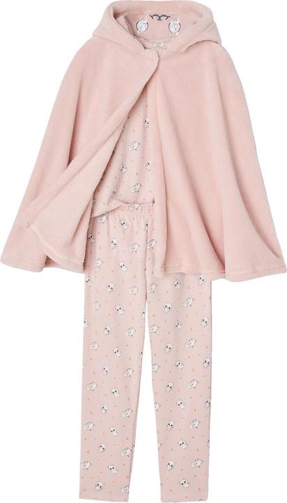 Produktbild Vertbaudet Mädchen Schlafanzug-Set: Cape mit Katzenohren, Shirt & Hose KATZE (146, 152)