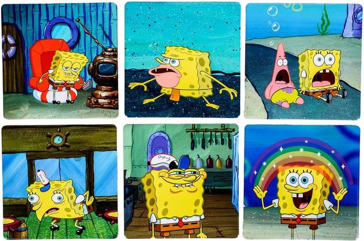 Produktbild Spongebob Squarepants Meme Untersetzer Set (6er Pack) (6x, Glasuntersetzer)
