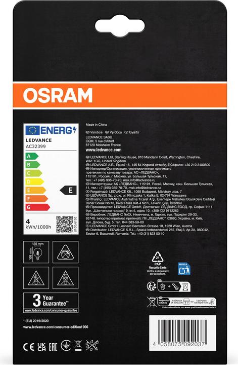 Produktbild Osram Vintage 1906 Led Special Shapes (E27, 4.50 W, 470 lm, 1 x, E)