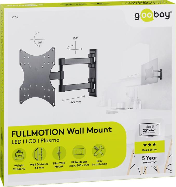 Produktbild Goobay Basic Fullmotion (Wand, 42", 20 kg)
