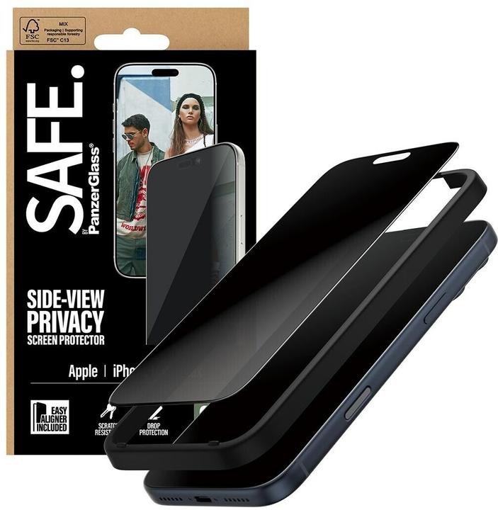 Produktbild PanzerGlass SAFE. by ® Privacy Displayschutz iPhone 17 Pro Max | Ultra-Wide Fit m. EasyAligner (1 Stück, Apple iPhone 17 Pro Max)