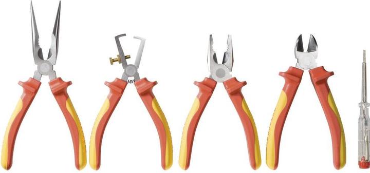 Immagine prodotto Toolcraft Set di pinze VDE con tester di fase 5 pezzi.