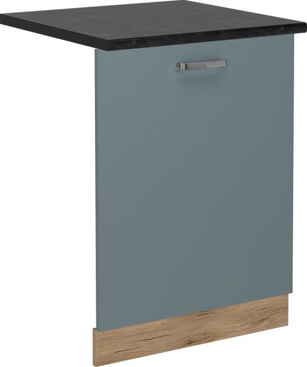 Vicco Geschirrspülblende R-Line, Blau-Grau/Goldkraft Eiche, 60 cm, AP Anthrazit