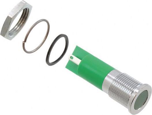 Produktbild RS PRO 14mm flush satin chrome LED, green 24Vdc
