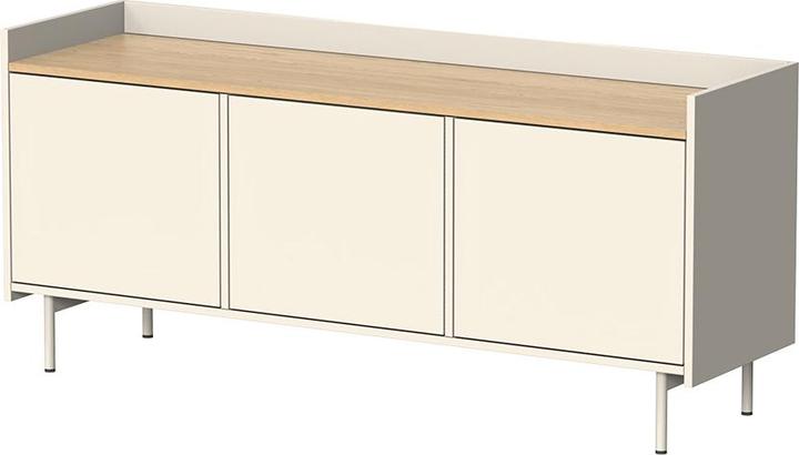 Vichy Lowboard Velina, Creme/Eiche, 140 x 63 cm mit 3 Türen