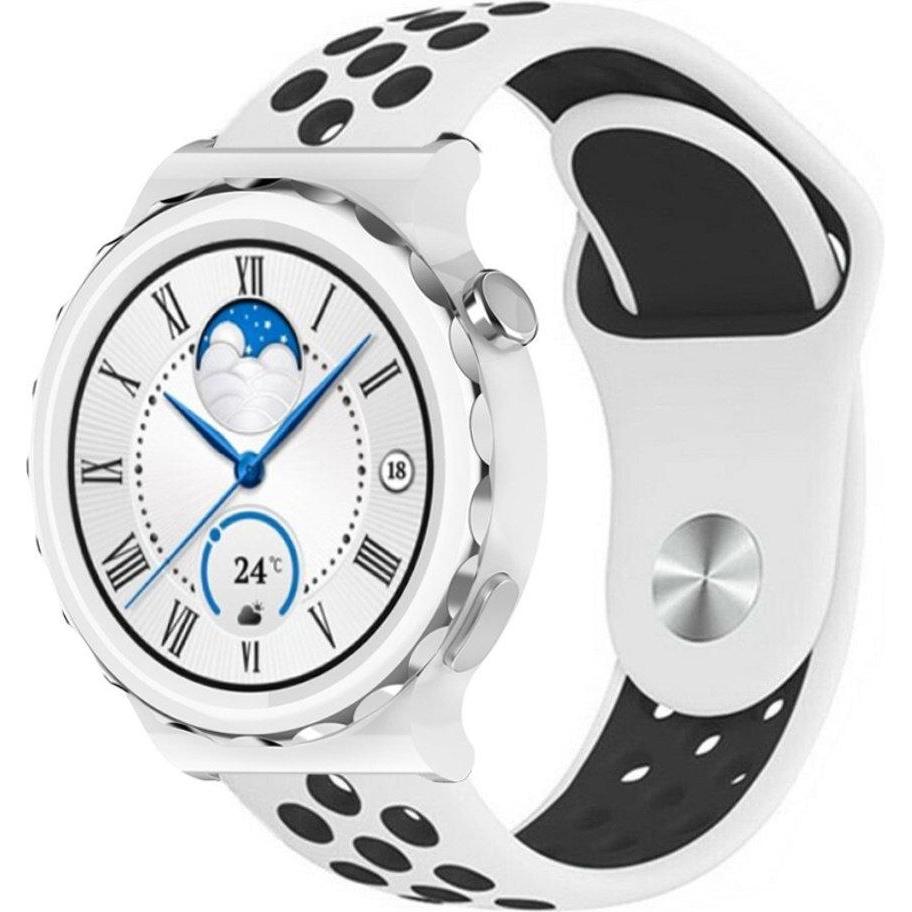 Strap-it Sportarmband (Silikon), Uhrenarmband, Schwarz, Mehrfarbig, Weiss