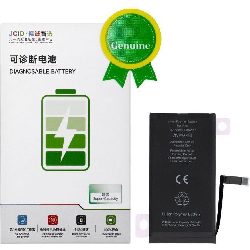 JCID Battery Diagnosable Genuine Battery for iPhone 14 (high capacity), Batteria smartphone