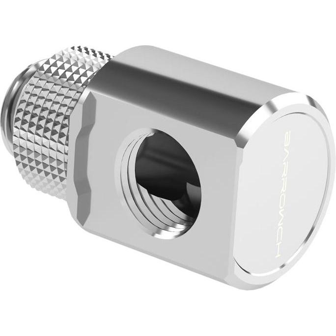 Barrow Adapter 90 Grad G1/4 Zoll AG auf G1/4 Zoll IG - drehbar, silber, Wasserkühlung Anschluss, Silber