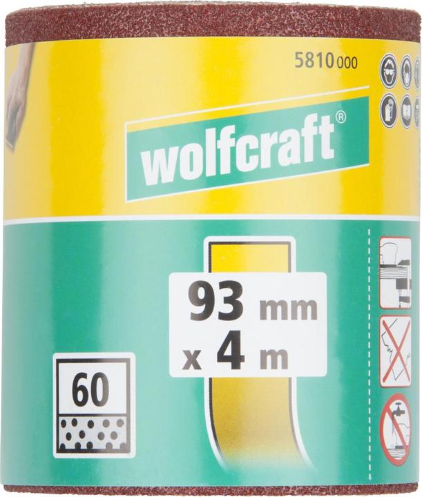 Produktbild wolfcraft wolfcraft 1 Haft-Schleifpapierrolle, K60, 4mx93mm (K60)