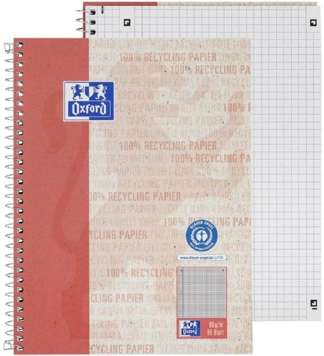 Produktbild Oxford RECYCLING - Collegeblock kariert (A5+, Kariert, Weicher Einband)