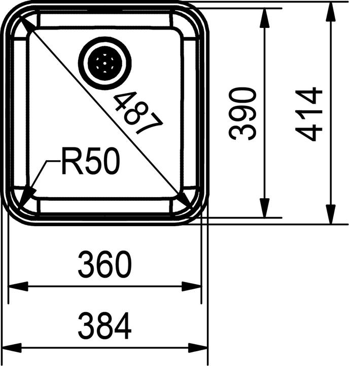 Actual product image Franke Undermount sinks Largo LAX 110 36 (Top-mounted sink, 38.40 cm, 41.40 cm)