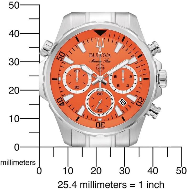 Actual product image Bulova 96B395 Marine Star Mens Watch Chronograph 47mm 10ATM (Analogue wristwatch, Chronograph, 47 mm)