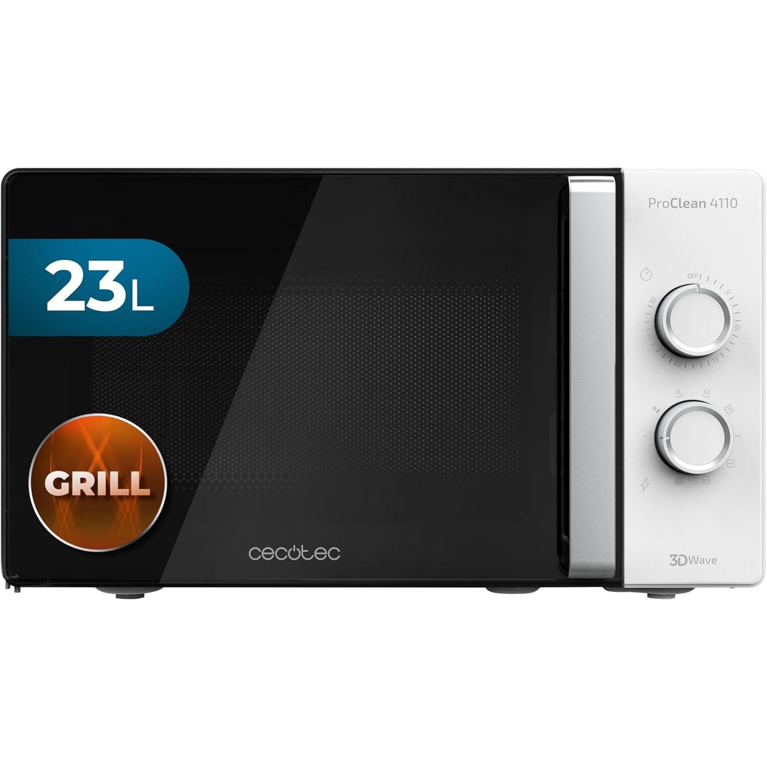 Cecotec Microonda 23L Con Grill Proclean 4110, Forno A Microonde, Bianco