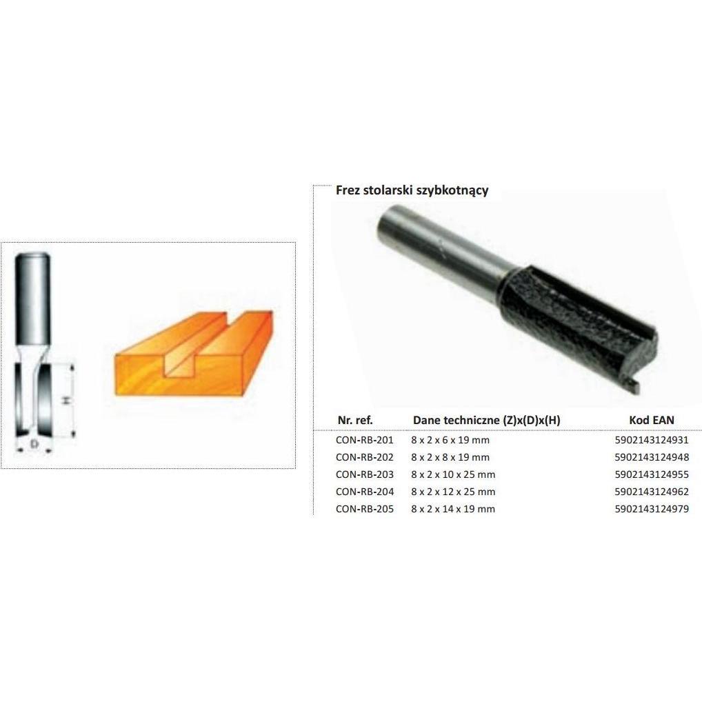 Drel, Fräser, Condor Holzschneider gerade Fi = 8 x 19 mm Pfund 8mm ohne Lager