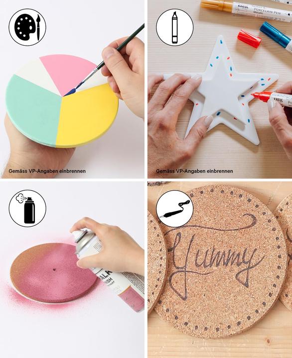 Actual product image I Am Creative Cork trivet, pan and pot trivet, set of 10 pcs. (10 x, Pan coaster)