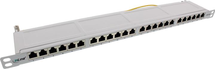 Actual product image InLine Patch panel Cat.6A 24-way 48.26cm 19inch 0.5U light gray RAL7035