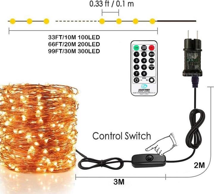 Actual product image Bowfar LED light chain (20 m)