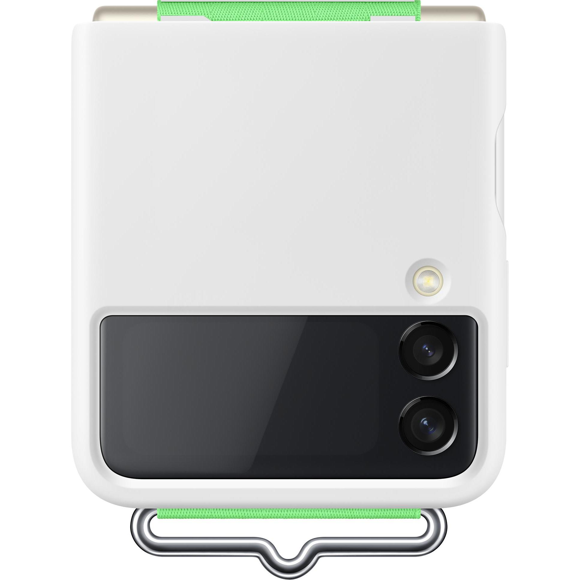 Samsung Silicone Cover mit Schlaufe (Samsung Galaxy Z Flip3), Smartphone Hülle, Weiss